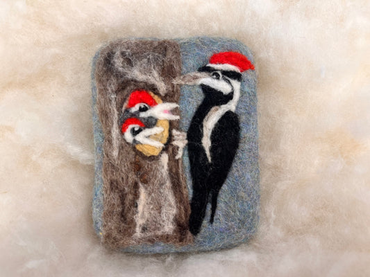 Pileated Woodpecker and Chicks Wooly Washer