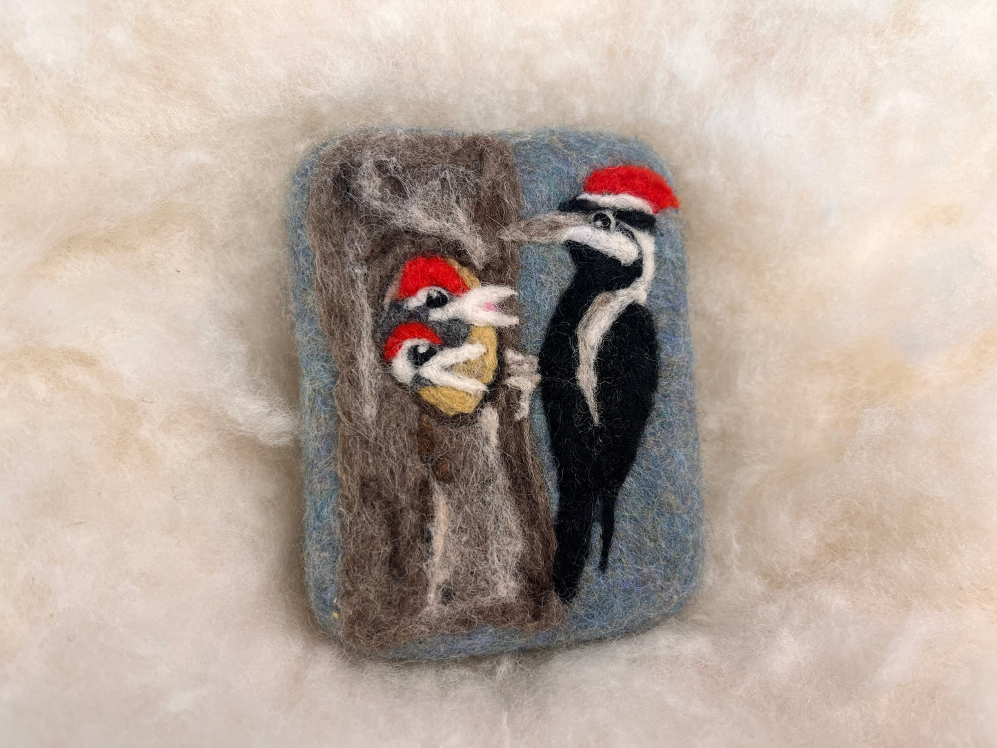 Pileated Woodpecker and Chicks Wooly Washer