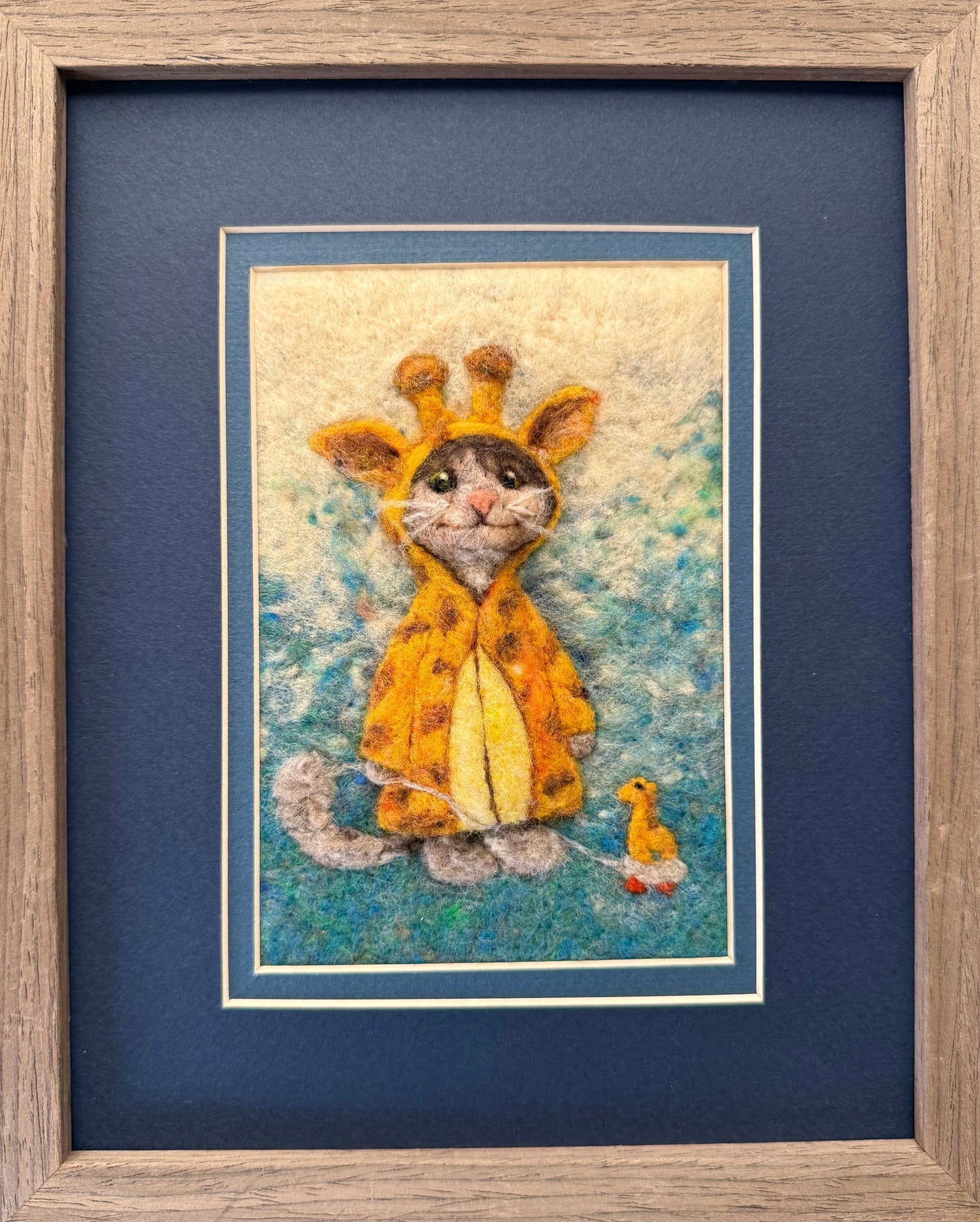 Kitty Loves Giraffes 5x7