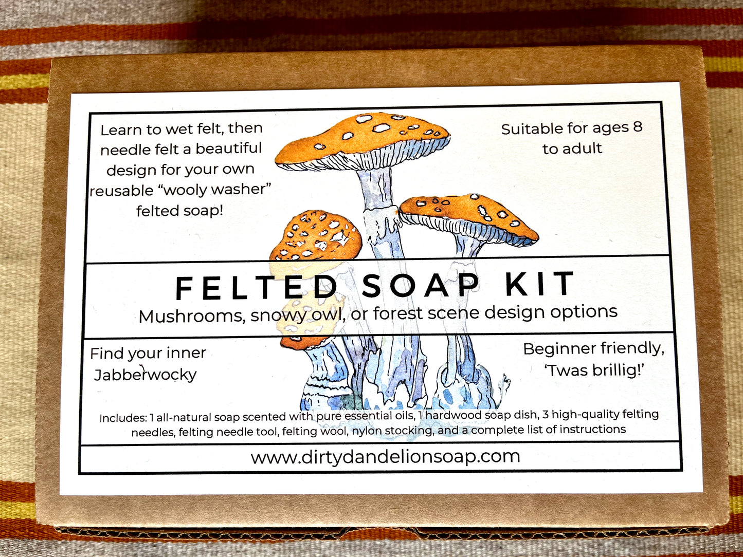 Felted Soap Kit (Forest Scene, Mushroom, or Snowy Owl)