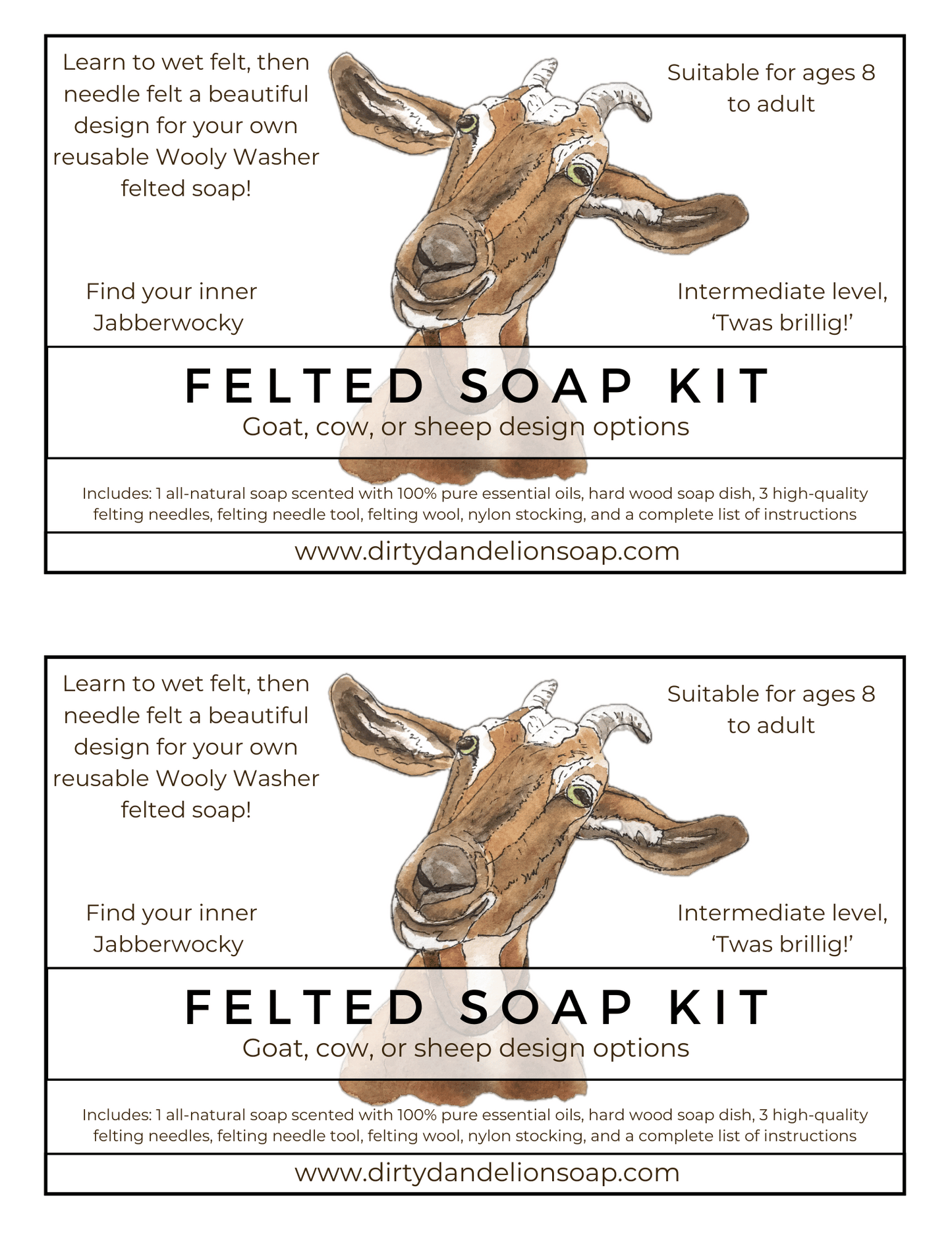 Felted Soap Kit (Goat, Lamb, Cow)