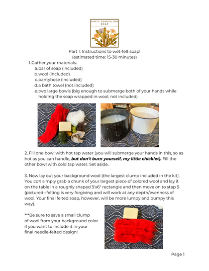 Felted Soap Kit (Strawberry, Tulip, or Poppy)