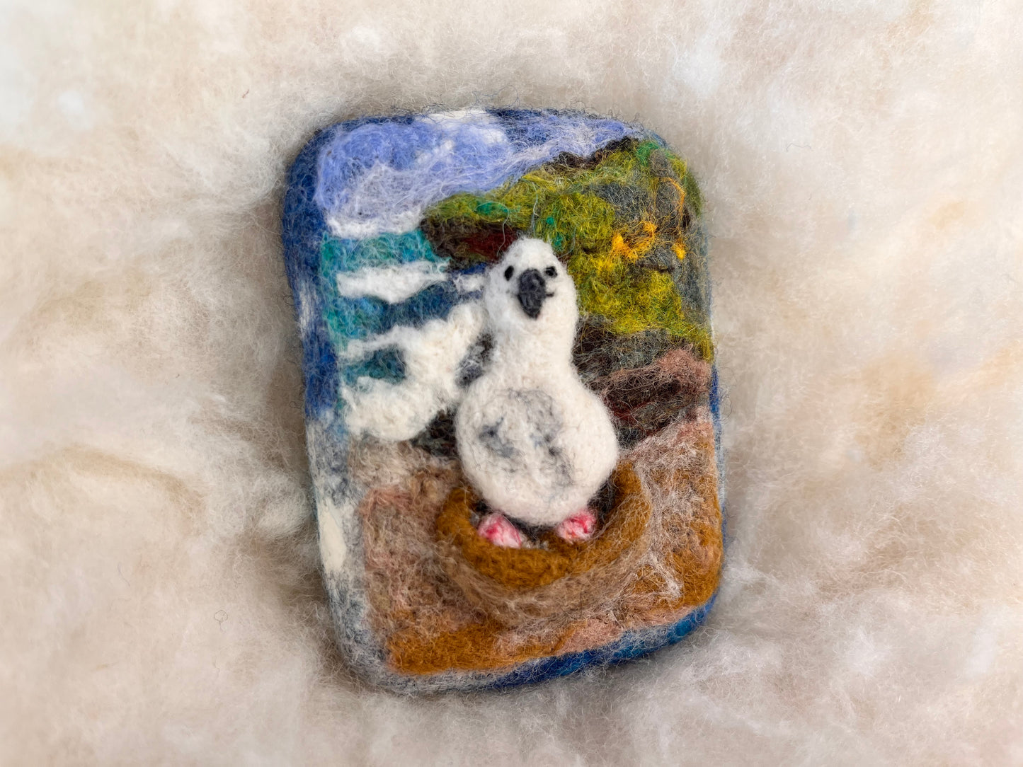 Albatross on a Ledge Wooly Washer