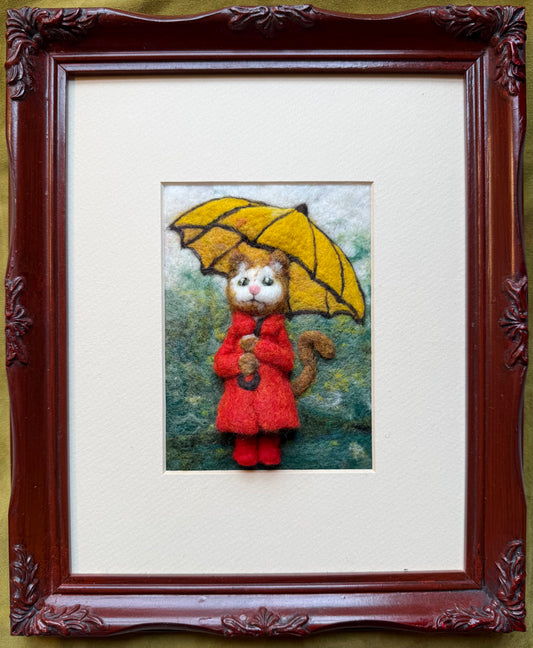 Under Kitty's Umbrella, 10x12"