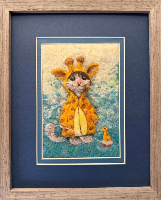 Kitty Loves Giraffes 5x7