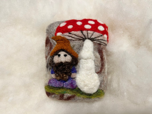 Gnome Under Mushroom Wooly Washer