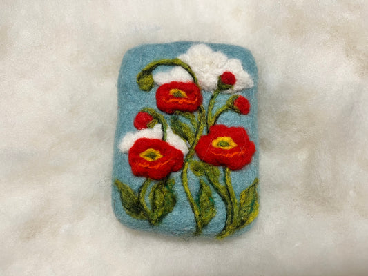 Red Poppies Against Blue Sky Wooly Washer