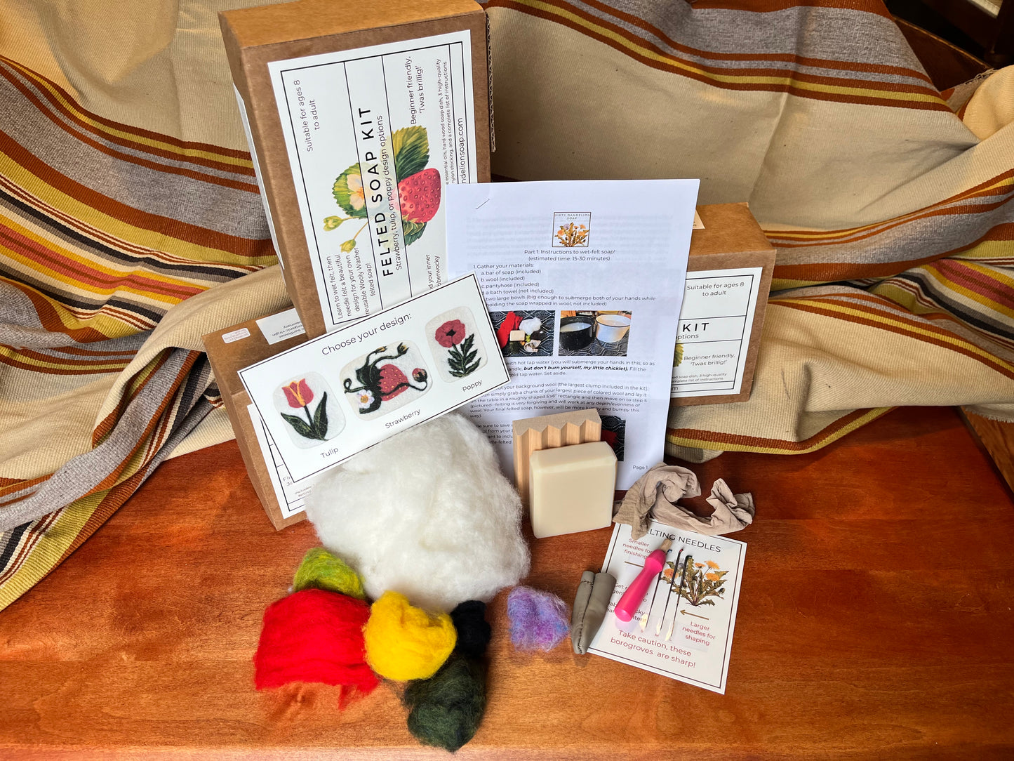 Felted Soap Kit (Strawberry, Tulip, or Poppy)