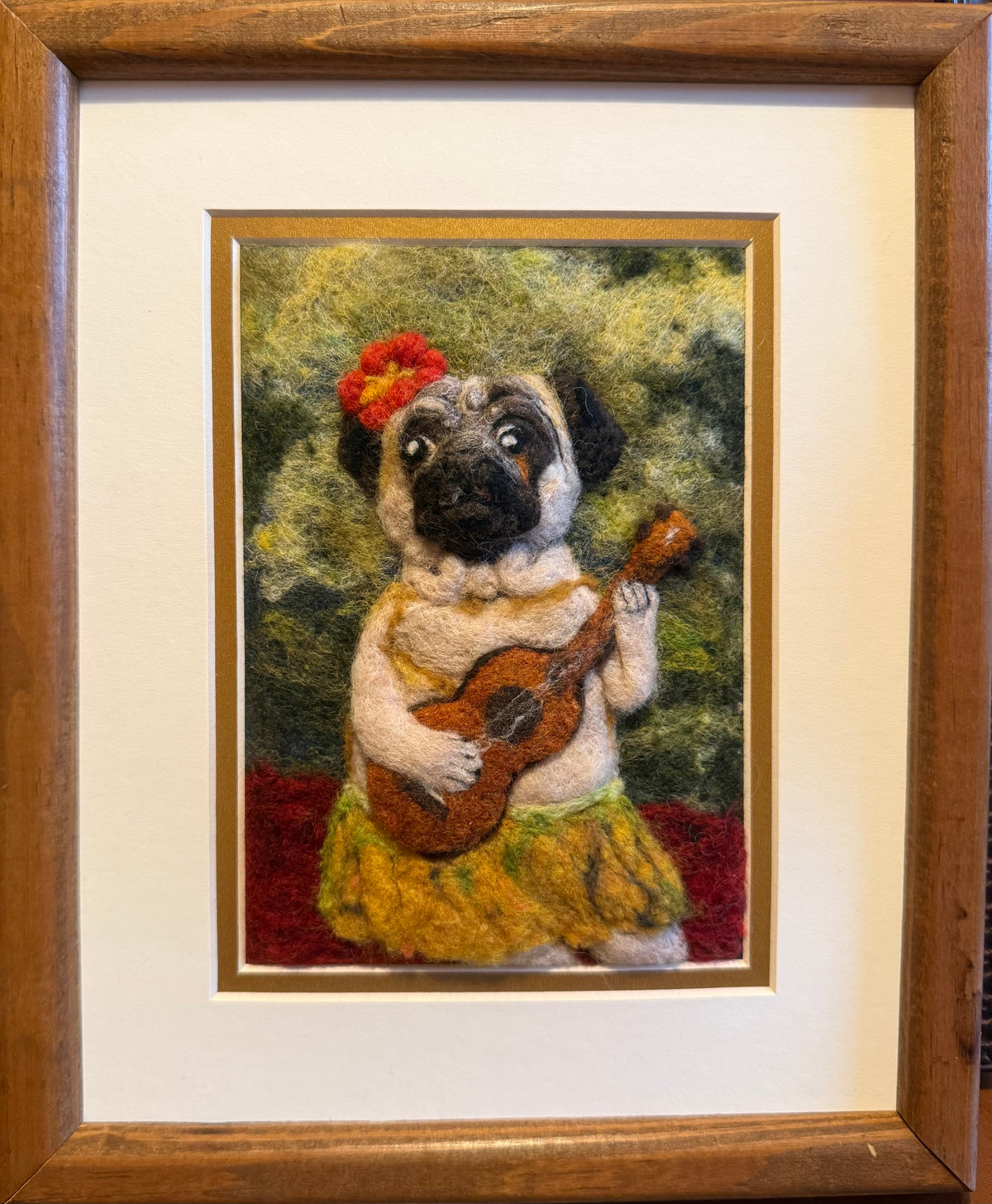 Hawaiian Hula Pug 5x7