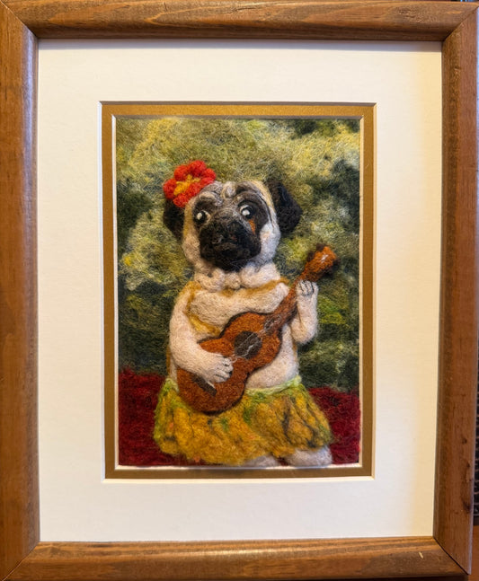 Hawaiian Hula Pug 5x7