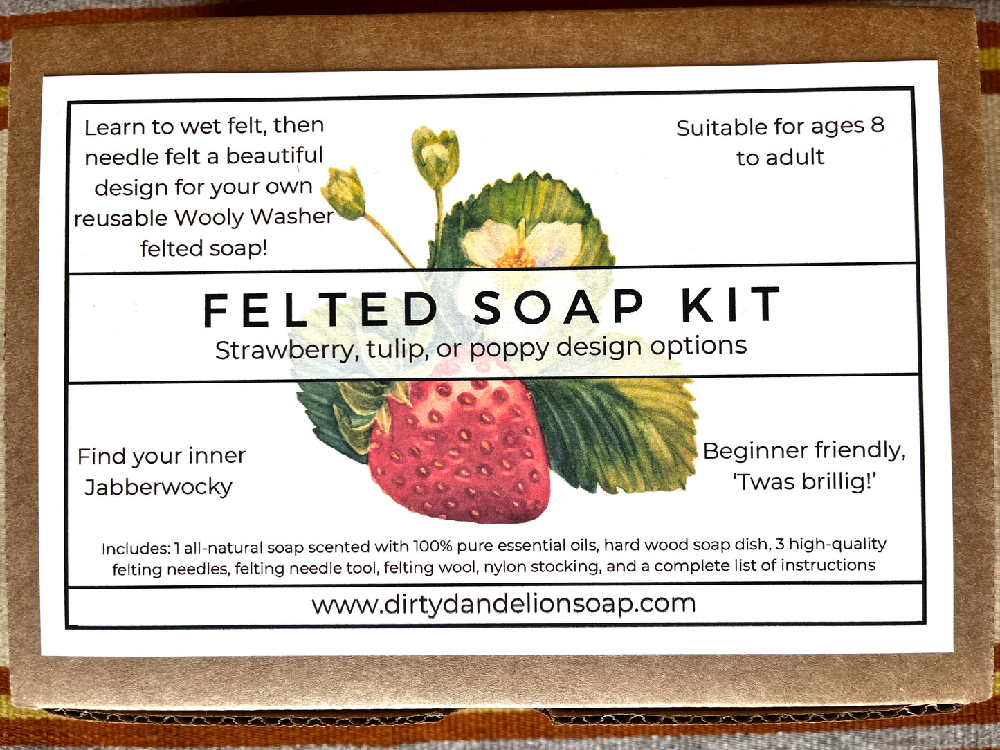 Felted Soap Kit (Strawberry, Tulip, or Poppy)