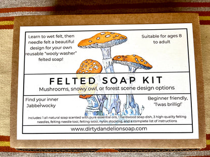 Felted Soap Kit (Forest Scene, Mushroom, or Snowy Owl)